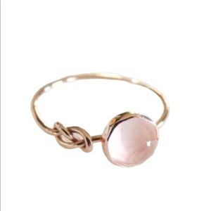 Rose Quartz Knotted Rose Gold Ring
